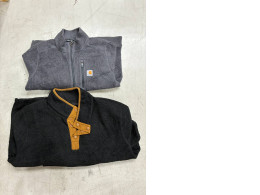 Set of 2 SECONDHAND insulated fabric sweatshirts with collar