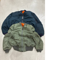 Set of 2 SECONDHAND bomber jackets with orange inside