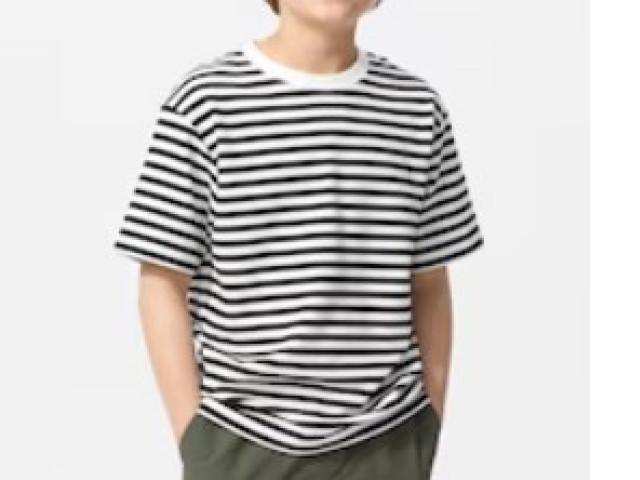 KIDS AIRism Cotton Crew Neck T-Shirt | Striped KIDS AIRism Cotton Crew Neck T-Shirt | Striped