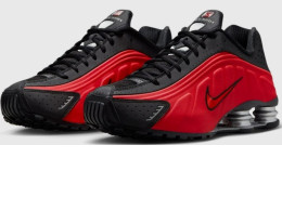 NIKE Shox R4 HQ1988-600 University Red Black Metallic Silver University Red
