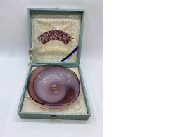 Fostoria Seascape Glass Plate with Opal Pink Handle, Vintage Style, from Cottagecore