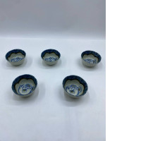 Set of 5 Glass bowl with puffer fish pattern