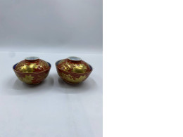 Set of 2 Glass bowl, Japanese Lycee WLS Ramen, P-class, Red Ramen, Arabesque Roll