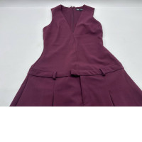 Women's Sleeveless Pleated V Neck Back Zip Mini Dress 