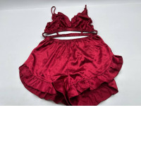 Set of 2 Red camisole and shorts pajamas for women