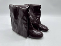 Zara Burgundy Red High Leg Stiletto Heel Boots