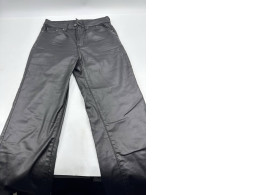 Women's black faux leather long pants