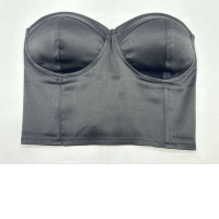 Velvet Soft Bustier Crop Top Push Up Women's Corset Top Bra Black Velvet Soft Bustier Crop Top Push Up Women's Corset Top Bra Black