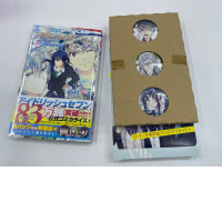 Set of 3 badges and 1 manga book