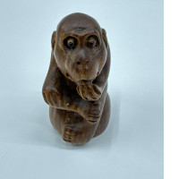 Wood carving of a monkey