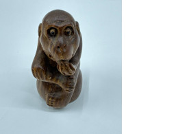 Wood carving of a monkey