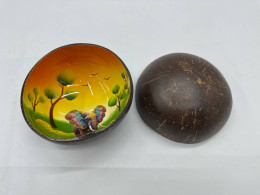 Set of 2 Beautifully decorated coconut shells 