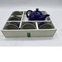 Set of 6 Blue Japanese hot teapot glass set Set of 6 Blue Japanese hot teapot glass set