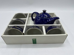 Set of 6 Blue Japanese hot teapot glass set Set of 6 Blue Japanese hot teapot glass set