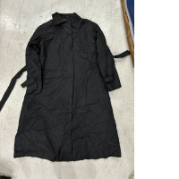 Black long men's coat with collar