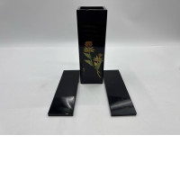 Japanese black wooden vase