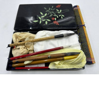 Set of Japanese painting brushes and drawing tools