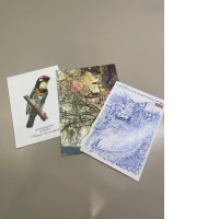 set of three postcards