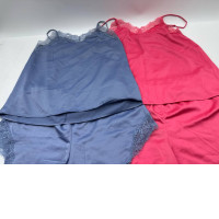 Set of 2 Women's one-shoulder short-shorts pajamas 