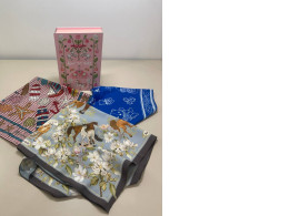 set of three scarves and a decorative box