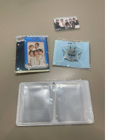 gift set which includes, a notepad for photo cards, a card case, a souvenir magnet, a keychain