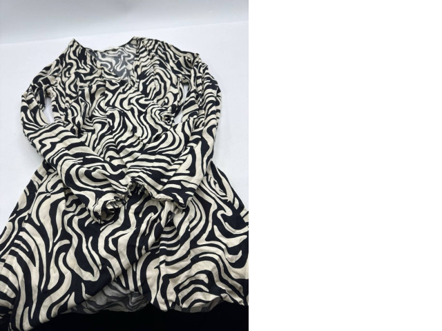 Women's white long dress with black pattern Women's white long dress with black pattern