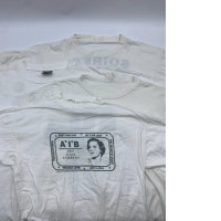 Set of 4 White vintage round neck t-shirt