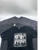 Set of 4 Black vintage round neck t-shirt