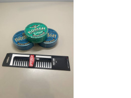 a set of three hair styling gels with a comb