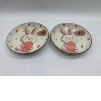 Set of 2 Glass, rice plate