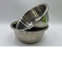 Set of 3 Large stainless steel basin