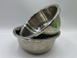 Set of 3 Large stainless steel basin