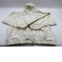 White hooded windbreaker