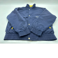 Blue zip-up and button-down windbreaker 