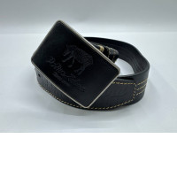 Black faux leather belt 