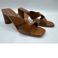 Zara Block Heel Leather Sandal