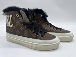 Louis Vuitton Stella Sneaker Boots In Patent Monogram Canvas Gold