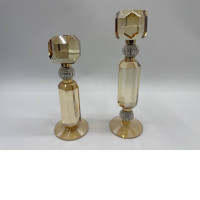 Set of 2 Crystal candle stand, dining table decoration 