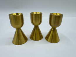 Set of 3 Brass candle stand, dining table decoration 