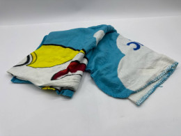 Blue towel with white pattern 