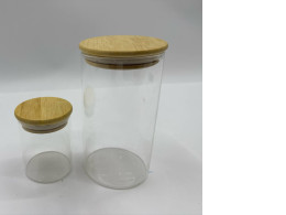 Set of 2 Glass, glass jar 