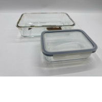 Set of 2 Glass Superware Box 