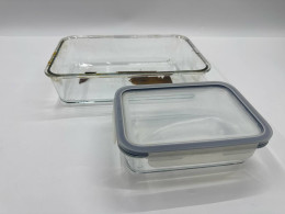 Set of 2 Glass Superware Box 