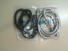 Set of 2 Black and Silver Metal Shower Hose 150cm Set of 2 Black and Silver Metal Shower Hose 150cm