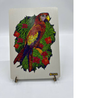 Educational game Colorful puzzle "Parrot"
