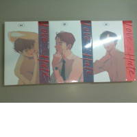 Set of 3 volumes, books in English Love or Hate