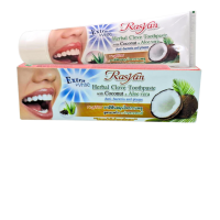 Set of 3 Rasyan Herbal Clove Toothpaste, Coconut & Aloe Vera Formula, 100 g.