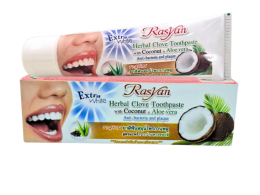 Set of 3 Rasyan Herbal Clove Toothpaste, Coconut & Aloe Vera Formula, 100 g.