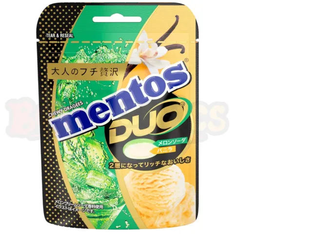 Set of 4 Mentos Duo: Melon Soda & Vanilla Ice Cream (45g) Set of 4 Mentos Duo: Melon Soda & Vanilla Ice Cream (45g)