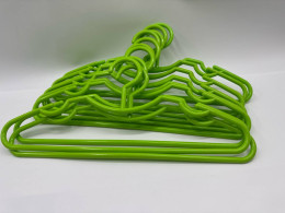Set of 11 Green plastic hangers